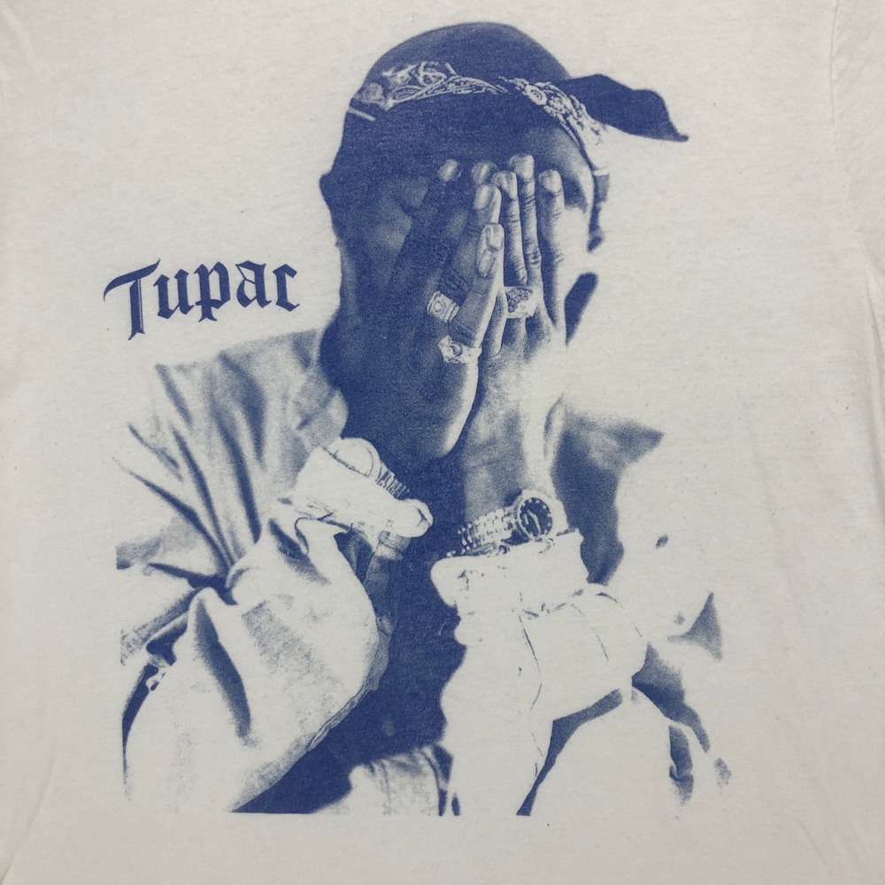 Old Navy Tupac T Shirt Mens Medium White Graphic Print Short‎ Sleeve